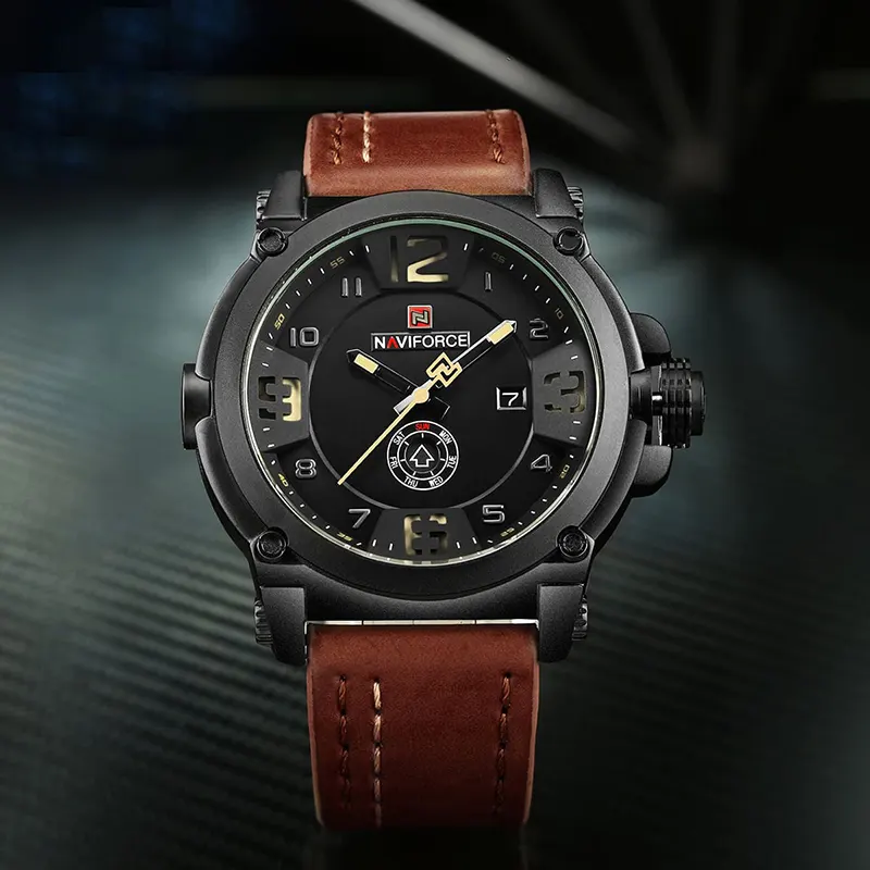 Naviforce NF9099 Dual-time Black Dial Men's Watch